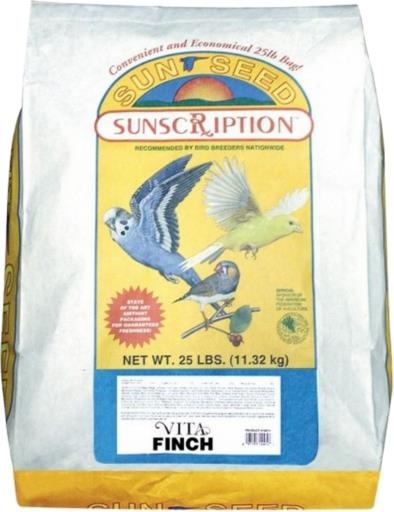 SunSeed Vita Finch - 25lb bag - Fortified Finch Diet - Finch Food - Finch Supplies
