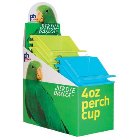 Prevue Pet 1264 Medium 4oz High Back Coop Cup with front for perching, Cage Accessory, Glamorous Gouldians