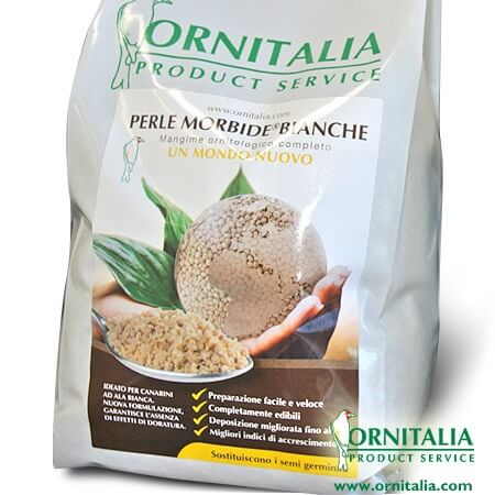 Ornitalia Perle Morbide White - for white birds to keep the white clean - Extruded Bird Food - Glamorous Gouldians