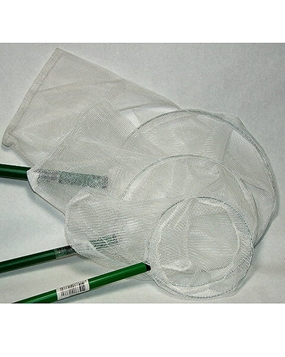 Quiko 5 inch Bird Catching Net - White Mesh Netting Plastic Green Handles