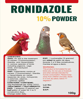 Ronidazole 10% - antiprotozoal treatment in drinking water - Lady Gouldian Finch Supplies USA