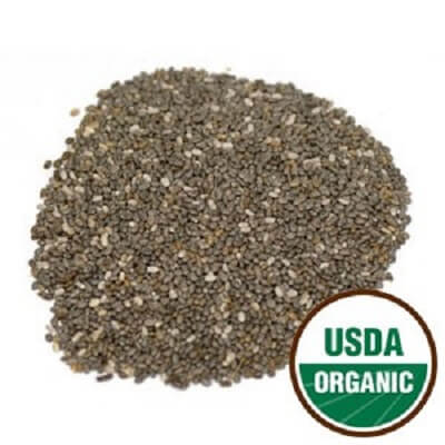 Starwest Botanicals Certified Organic Chia from the mint family, high in fiber and omega fatty acids 