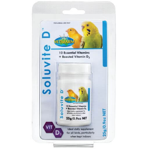 Vetafarm Soluvite D - 25g powdered Vitamin Supplement - in water vitamins - Lady Gouldian finch